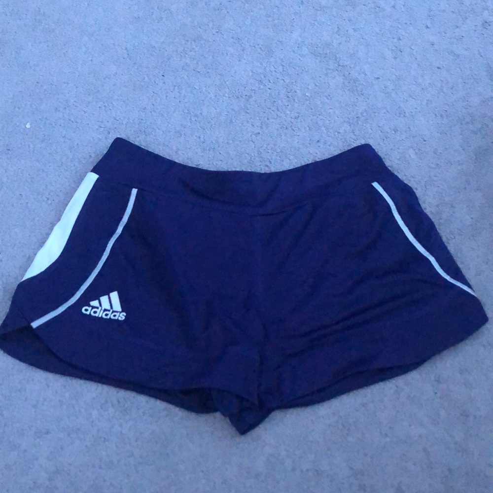 purple adidas athletic shorts